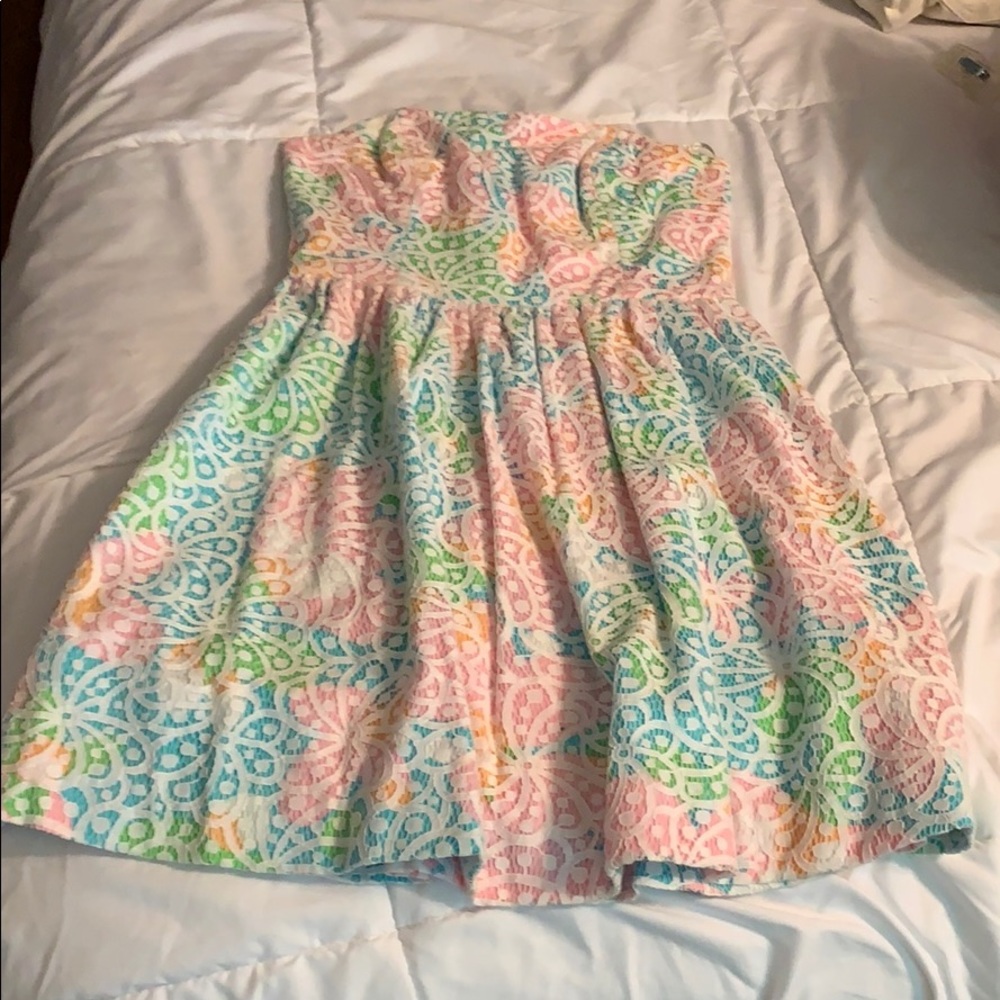 LILLY PULITZER LOTTIE STRAPLESS LACE DRESS - Picture 4 of 7